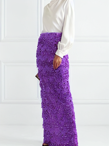 pencil maxi purple skirt for formal event