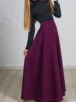 maroon gaberdine maxi skirt