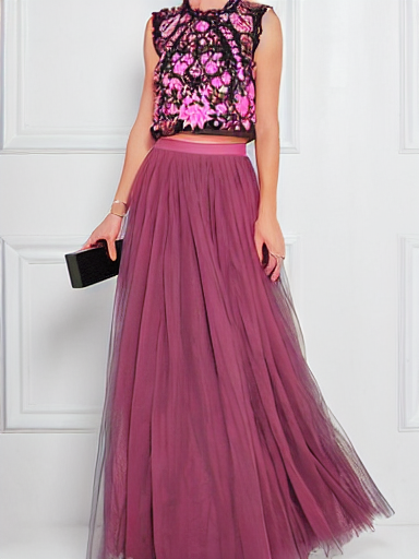 pink tulle skirt for black tie event